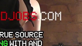 Cumming on Tight Dress of New Secretary While She Plays with Her Freshly Shaved Tight Pussy