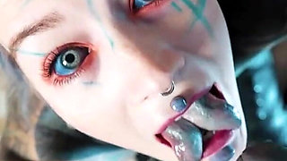 Tattooed Pornstar in High Heels Fingers Her Anal and Gives a Blowjob