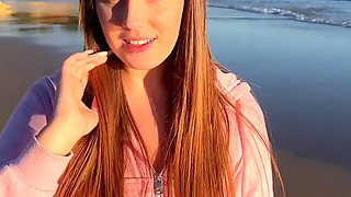 Pretty Plump Cutie Picked Up At the Beach Agrees To Please a Stranger With Hot BJ And Fuck For Money