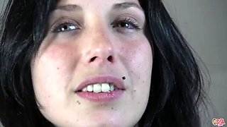 Innocent Brunette Teen Daphne Loves Cum in Mouth - First Time Facial