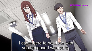 Hard Doggy at Work with my Shy Colleague, It's to Loud - Hentai Anime, ENG Sub