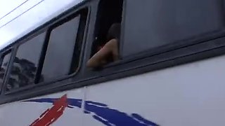 Brazilian fuckfest bang in a voyage bus and then public