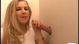 Hot! Blond MILF Oral Amber Sloppy Edging Gloryhole Blowjob with Oral Creampie
