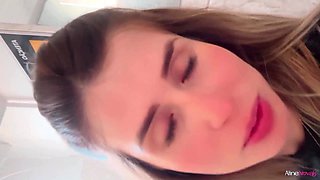 Masturbating HIDDENLY in the GYM bathroom - Aline Novak