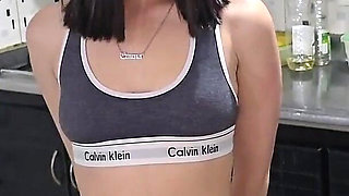 Sex in the Kitchen, Laura Fucks Her Friend's Boyfriend and Swallows His Cum