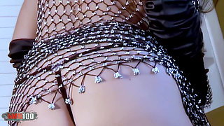 Ana-martin Pornstar Brunette with Big Boobs Ana Martin Dancing and Stripping with a Black Outfit