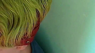 Blindfolded blowjob with cum clean up from her hand