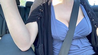 Italian Big Tits Milf Artemisia Love Driving around and showing her big juicy boobs