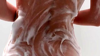 Skinny Asian girl toys creampie pussy on webcam