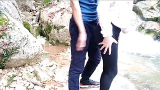 Unexpected sex in the woods with a tiny whore.