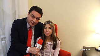 Young Gina Jerson gives a juicy blowjob to Andrea Dipr in the shower