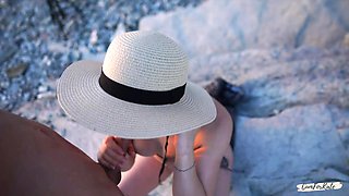 No barriers to love. A young couple wants public sex and fucks right on the beach
