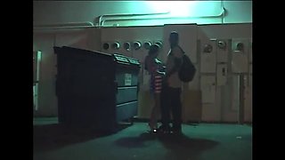 Hot White MILF Takes BBC Face Fuck Behind Dumpster - Public Blowjob & Deepthroat