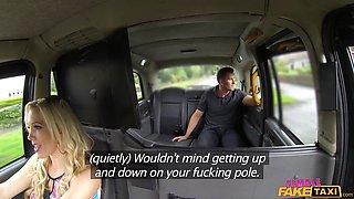 Public sex in taxi with hot busty Blonde MILF Rebecca More