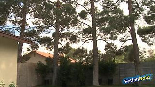 Petite blonde gets her cunt drilled by black guy with big cock at the pool