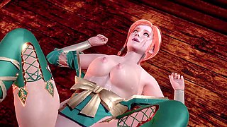 Wild session with busty redhead Triss Merigold in 3D porn