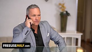 Freeuse cougar - hot assistant Jasmine Jae attends to all lustful needs of her bosses