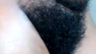 African Amateur's Hairy Webcam Show