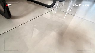 Hot blonde ass getting doggystyle in toilet