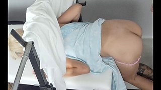 Stepmom takes her stepdaughter for a naughty check-up at the gynecologist