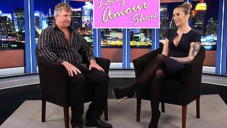 CFNM facial GF gives BJ in live TV show