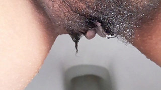 Hot aunty pissy in bathroom and video taken by step son but she know