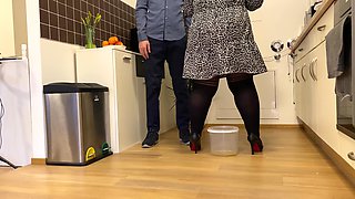 My Mother-in-law Helped Me Pee and Bent Over Doggy Style to Masturbate Her Wet, Excited Pussy