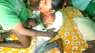 Brother-in-law fucked his sister-in-law like a mare at home and then poured his penis water in her mouth