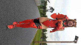 Leg in public: Asian, Mature  Outdoor Porn