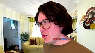 Nerd gets head in hallway