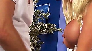 Busty blonde gets her pussy pumped deep by a guy with big dick