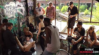Slut fucked and humiliated in public