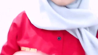 Hijab Comes Home From Work, Horny, Masturbates in the Toilet Until Her Wet Pussy Squirts