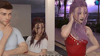 Eye-rolling orgasm and squirting action in anime hentai style