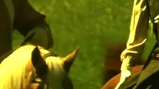 Natalia Wood Pulls His Cock From Tight Riding Pants and Rides Him Until She’s Covered in Cum