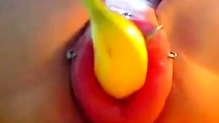 Extreme Pussy Pumping: Banana Fist on Webcam