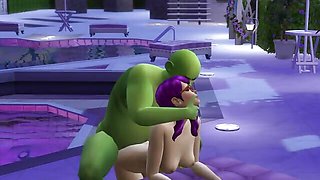 SIMS HORNY OGRE POUNDING PIXIE SLUT BY THE POOL LOOP