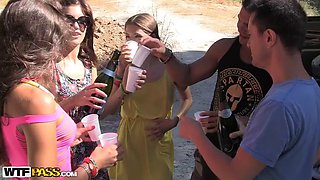Incredible college orgy on the beach