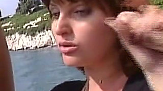 Young Busty Girl Enjoys Two Huge Cocks That Cum on Her Pussy and in Her Mouth
