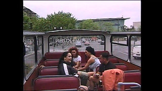 Two Amazing MILF Get Fucked Hard by Their Boyfriend on Top of the Bus