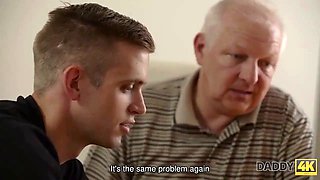 Daddy4k. teen lassie is glad to taste old sausage and receive a facial cumshot