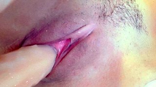 Blonde tight pussy babe solo toy fun in glamour masturbation