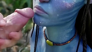 Cum Covered Avatar Waifu Gets Cum Drizzled All on Her Slutty Na’vi Ass Tongue