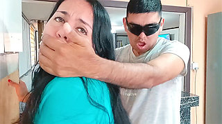 Fucking my stepmother's delicious pussy in the kitchen