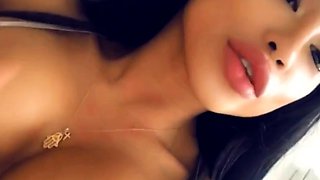 Glamour babe with big boobs masturbates in lingerie
