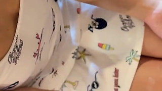 Accidental Cum with Double Cumshot Handjob From the Hottest Skinny Brunette Babe Working on Big Cock