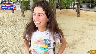 Public Pickup - Took A Girl From Her Cuckold Husband From The Beach To Hotel Room And Fucked Her