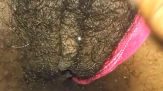 Flashing Rubbing My Tight Hairy Pussy Closeup