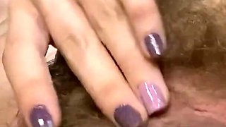 Big clit big labia and hairy pussy rubbing
