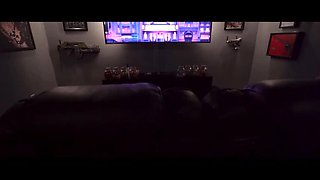 Hot MILF Sheena Ryder Fucks Young Guy in Theater - Stepmom Handjob & Big Tits Fun
